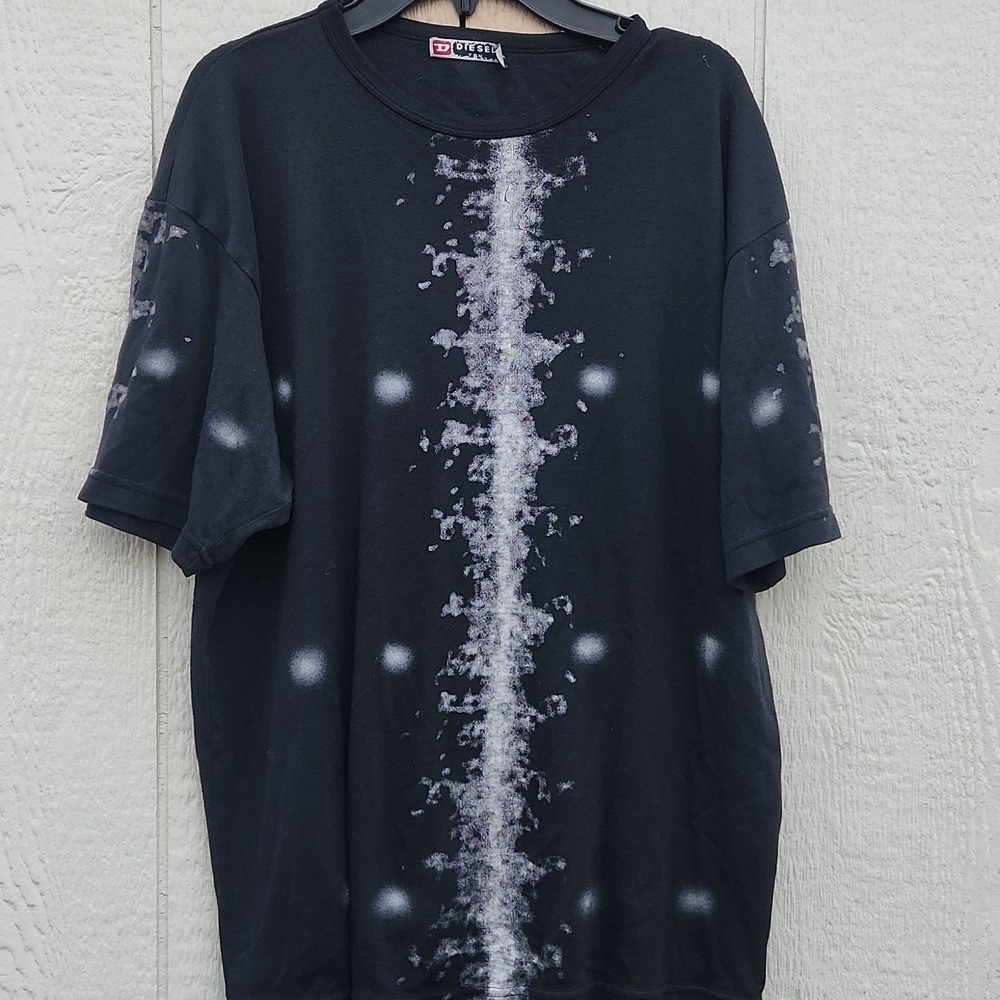 Diesel Graphic‎ Tie Dye Tee Black White Gray XXL